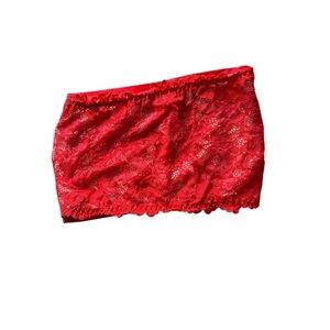 Dynamite Red Lace Bandeau Top
